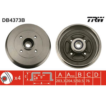 Brzdový buben TRW DB4373B