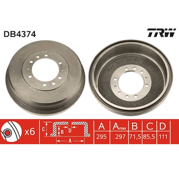 Brzdový buben TRW DB4374