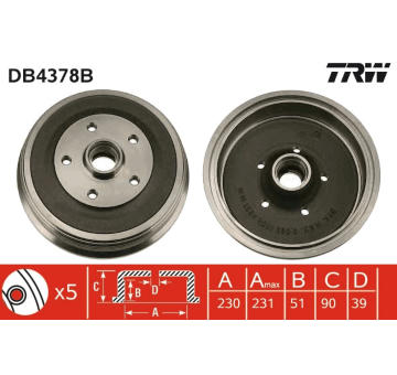 Brzdový buben TRW DB4378B