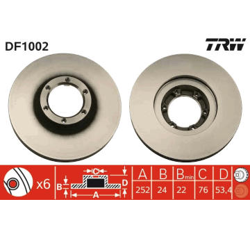 Brzdový kotouč TRW DF1002