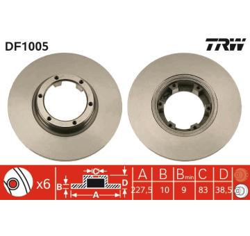 Brzdový kotouč TRW DF1005