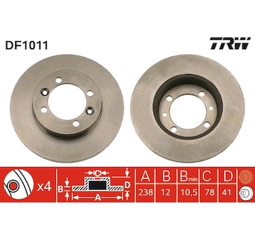 Brzdový kotouč TRW DF1011