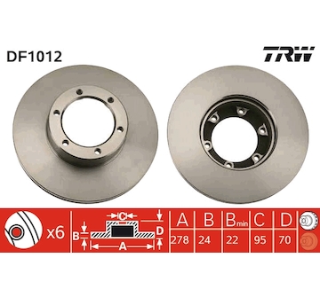 Brzdový kotouč TRW DF1012