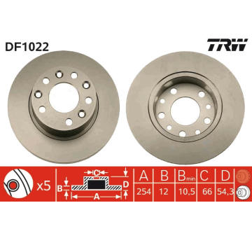 Brzdový kotouč TRW DF1022