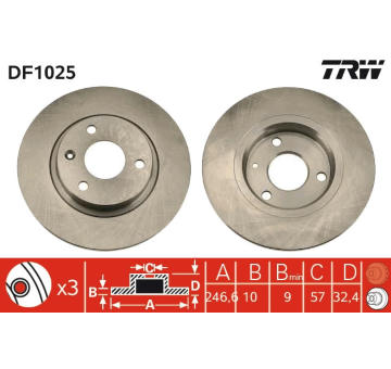 Brzdový kotouč TRW DF1025