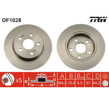 Brzdový kotouč TRW DF1028