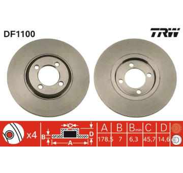 Brzdový kotouč TRW DF1100