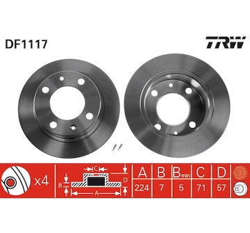 Brzdový kotouč TRW DF1117