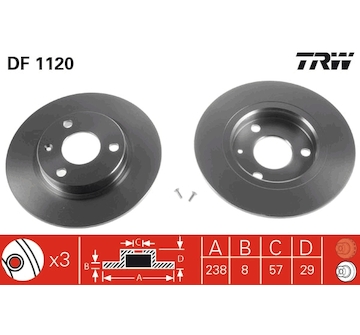 Brzdový kotouč TRW DF1120