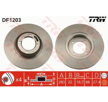 Brzdový kotouč TRW DF1203