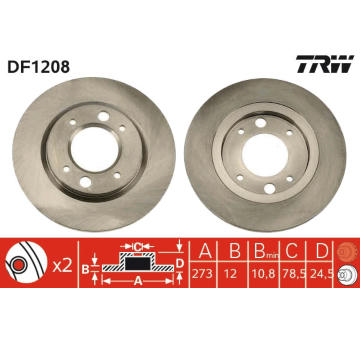 Brzdový kotouč TRW DF1208