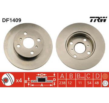 Brzdový kotouč TRW DF1409