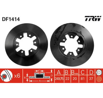 Brzdový kotouč TRW DF1414