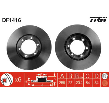 Brzdový kotouč TRW DF1416