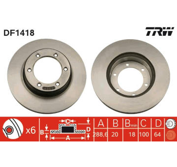 Brzdový kotouč TRW DF1418