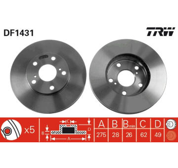 Brzdový kotouč TRW DF1431