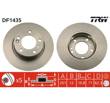 Brzdový kotouč TRW DF1435