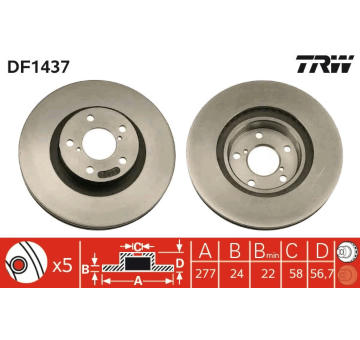 Brzdový kotouč TRW DF1437