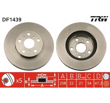 Brzdový kotouč TRW DF1439