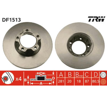 Brzdový kotouč TRW DF1513