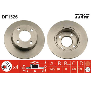 Brzdový kotouč TRW DF1526