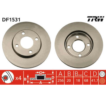 Brzdový kotouč TRW DF1531