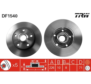 Brzdový kotouč TRW DF1540