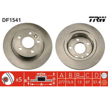 Brzdový kotouč TRW DF1541