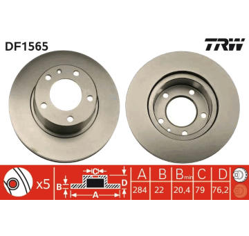 Brzdový kotúč TRW DF1565