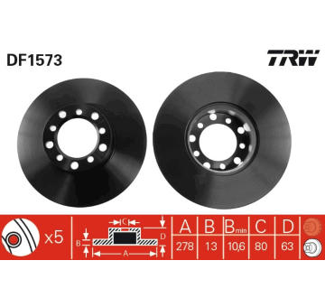 Brzdový kotouč TRW DF1573