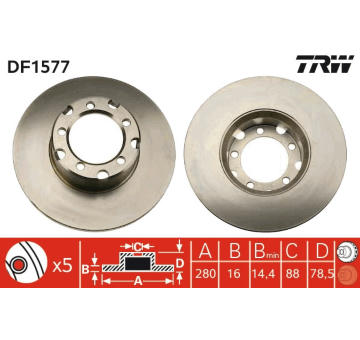 Brzdový kotouč TRW DF1577