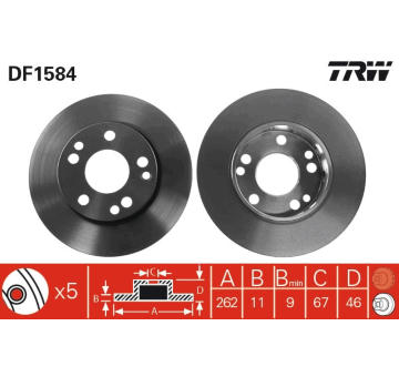 Brzdový kotouč TRW DF1584