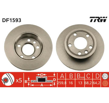 Brzdový kotouč TRW DF1593