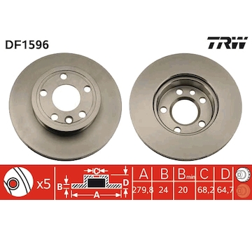 Brzdový kotouč TRW DF1596