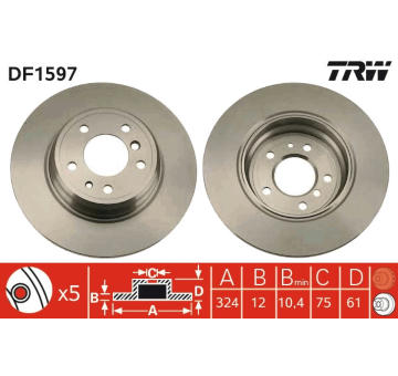 Brzdový kotouč TRW DF1597