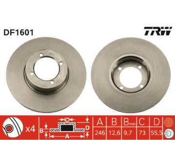 Brzdový kotouč TRW DF1601