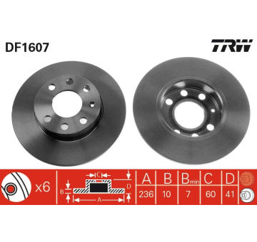 Brzdový kotouč TRW DF1607