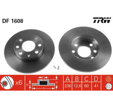 Brzdový kotouč TRW DF1608