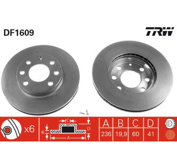 Brzdový kotouč TRW DF1609