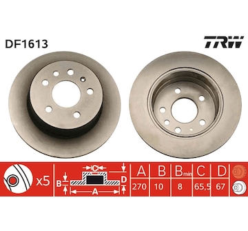 Brzdový kotouč TRW DF1613