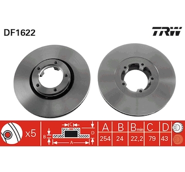 Brzdový kotouč TRW DF1622