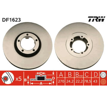 Brzdový kotouč TRW DF1623