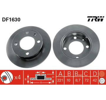 Brzdový kotouč TRW DF1630