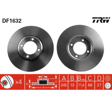 Brzdový kotouč TRW DF1632
