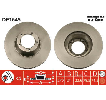 Brzdový kotouč TRW DF1645