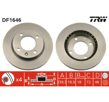 Brzdový kotouč TRW DF1646
