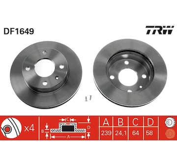 Brzdový kotouč TRW DF1649