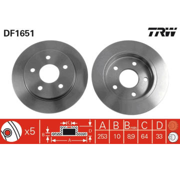 Brzdový kotouč TRW DF1651