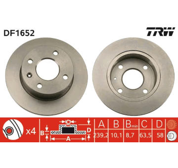 Brzdový kotouč TRW DF1652