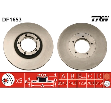 Brzdový kotouč TRW DF1653